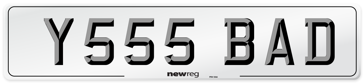 Y555 BAD Number Plate from New Reg